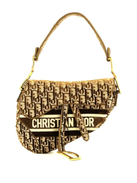 Christian Dior Pre-Owned 2020 Oblique Saddle handbag Brown 397649