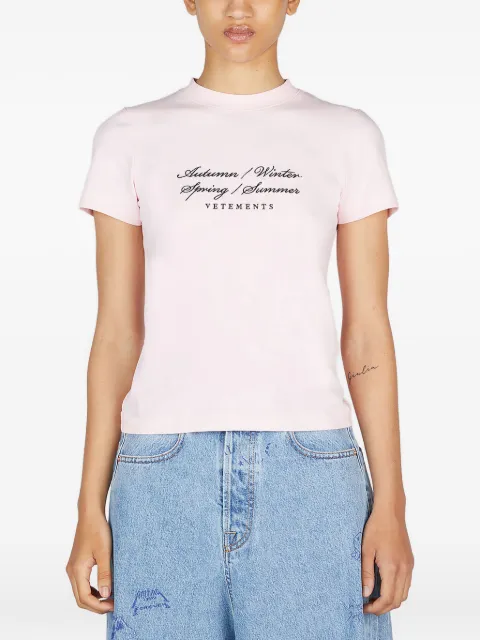 VETEMENTS Four Seasons T-shirt Pink WE54TR100P