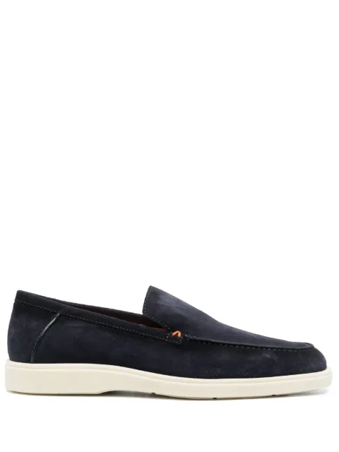 Santoni almond-toe suede loafers Blue MGDT17824