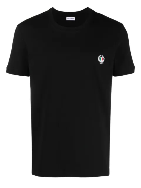 Dolce & Gabbana logo-embroidered T-shirt Black M8C03JONN94