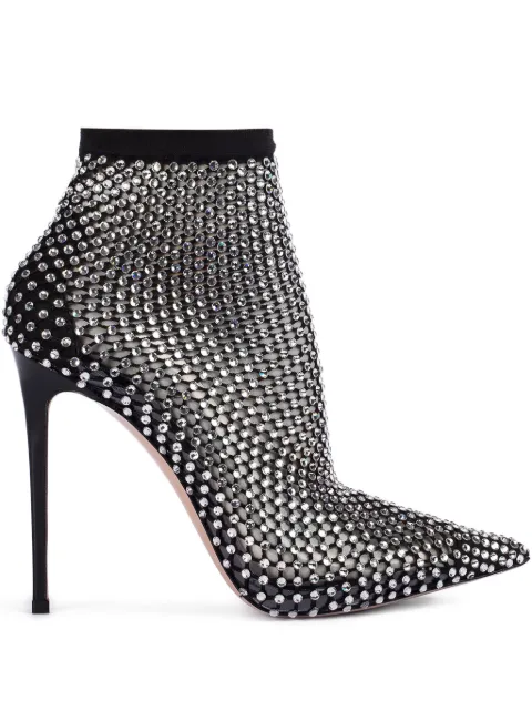 Le Silla Gilda 85mm crystal-embellished boots Black 2113R100R8PPCAY