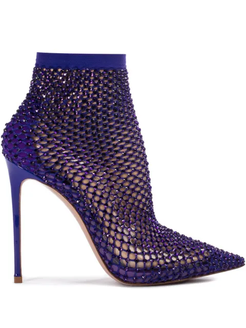 Le Silla Gilda 115mm mesh ankle boots Purple 2113R100R8PPCAY