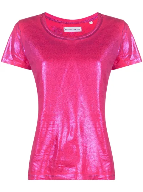 Madison Maison short-sleve lamé T-shirt Pink 921