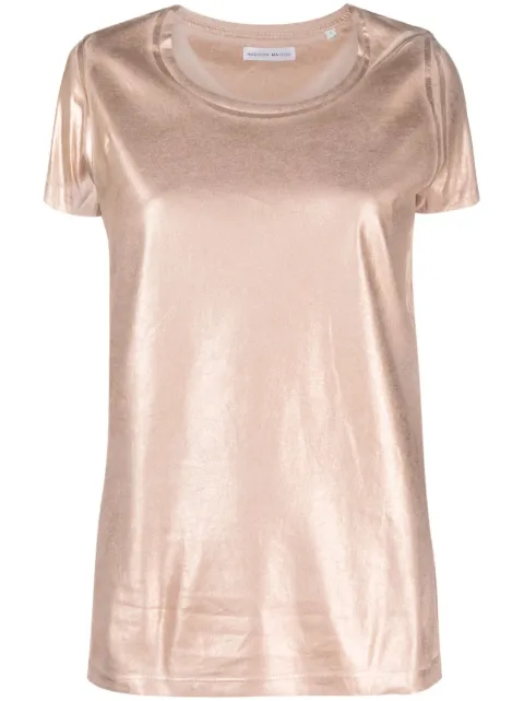 Madison Maison short-sleve lamé T-shirt Pink 921