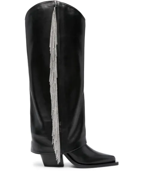 Le Silla Jewel 110mm leather boots Black 3947A080C3PPGLO