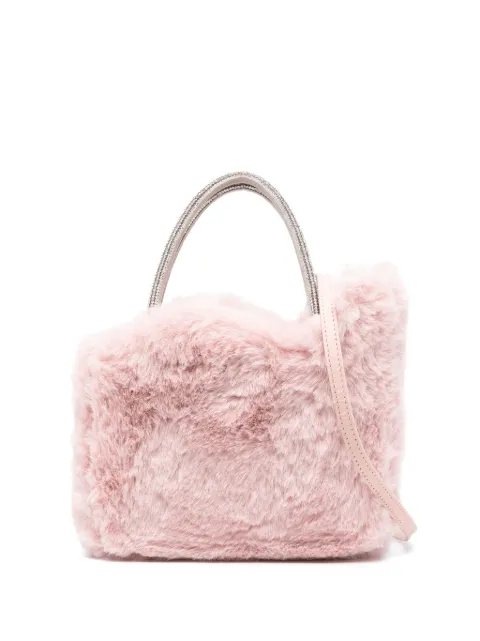 Le Silla micro Ivy faux-fur tote bag Pink 9971VBAGXXXXFLY
