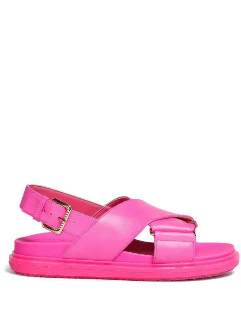 Marni Fussbet leather sandals Pink FBMS015701P3614
