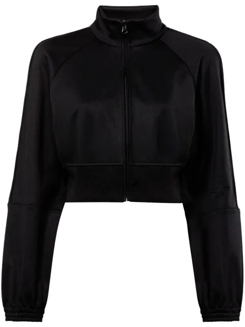 Reebok LTD logo-embroidered cropped track jacket Black RWBD003C99FAB0011000