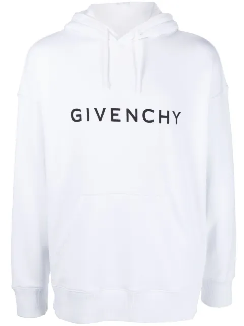Givenchy logo-print cotton hoodie White BMJ0HC3YAC