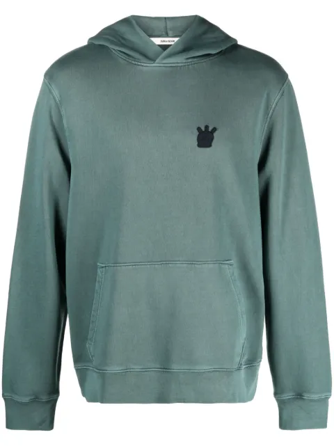 Zadig&Voltaire Sanchi Skull cotton hoodie Green JMSS00001