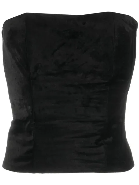 Forte Forte square-neck cotton-blend tank top Black 11054MYTOP