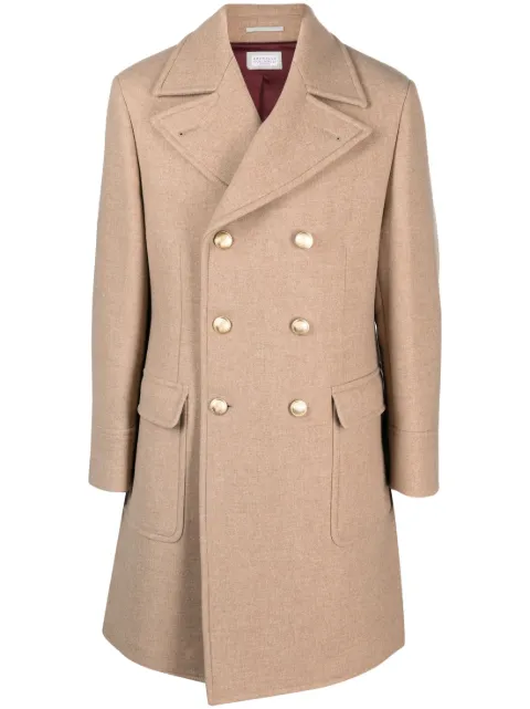 Brunello Cucinelli double-breasted wool-blend coat Neutrals MY4289129EC004
