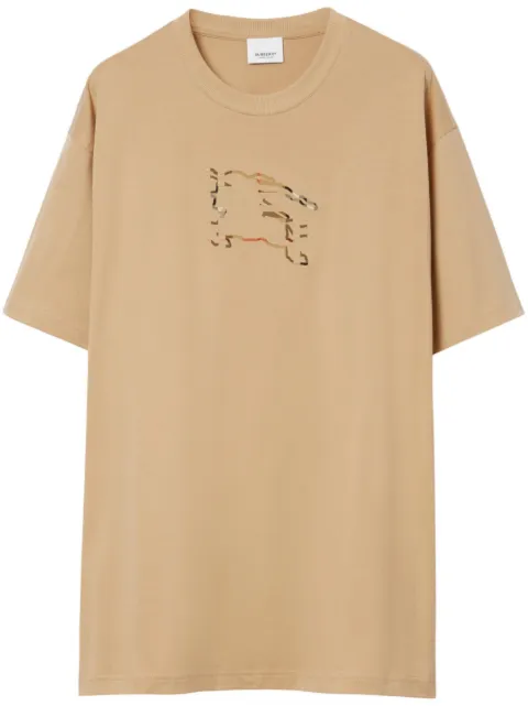 Burberry Equestrian Knight-motif cotton T-shirt Neutrals 8072703