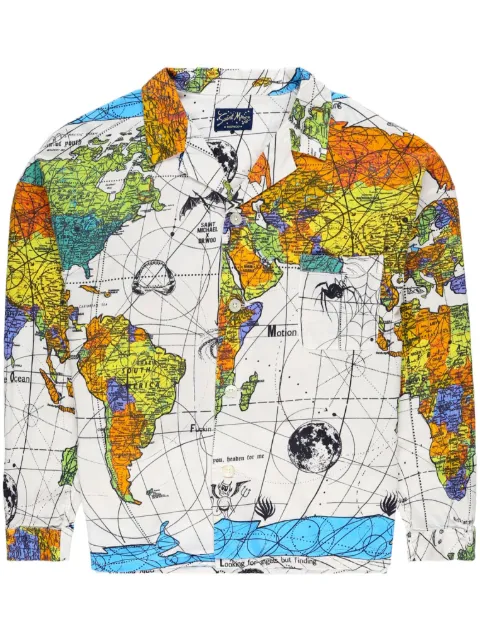 SAINT MXXXXXX World Map notched-collar shirt White SMS230000