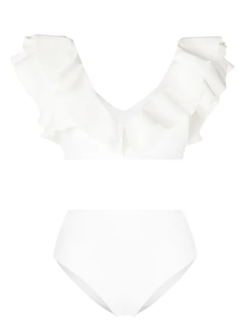 Maygel Coronel Mila ruffle-detail bikini White BK005WHT