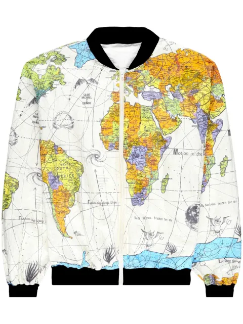 SAINT MXXXXXX World Map bomber jacket White SMS230000