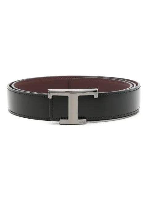 Tod's T-buckle reversible leather belt Black XCMCQR56100HDL