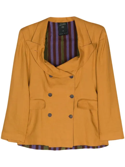 Jean Paul Gaultier Pre-Owned 1990s linen double-breasted blazer Orange JPGA750T