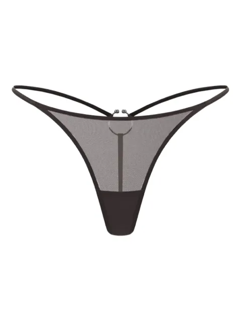 Zhilyova Dune ring-hardware sheer thong Brown 191270228