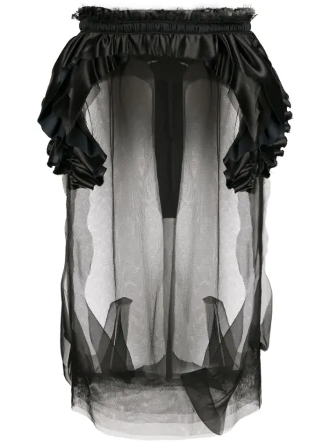 Maison Margiela Décortiqué tulle midi skirt Black S29ME0003S49543