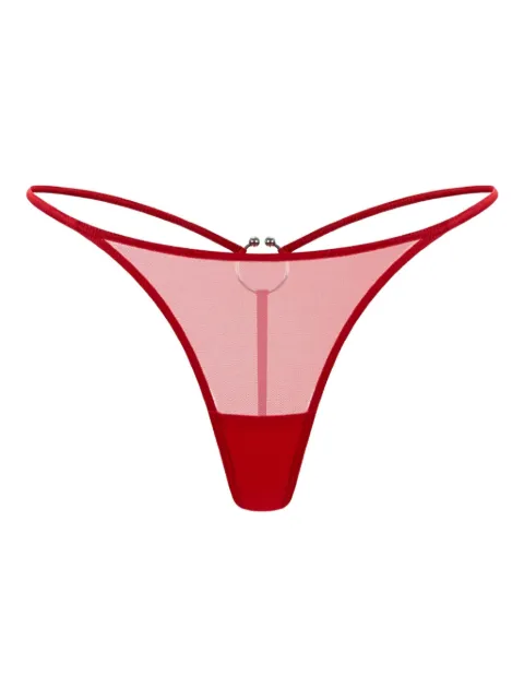 Zhilyova Dune ring-hardware sheer thong Red 191270210