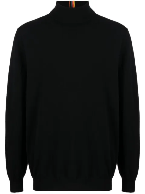 Paul Smith stripe-detailing roll-neck jumper Black M1R280YL02162