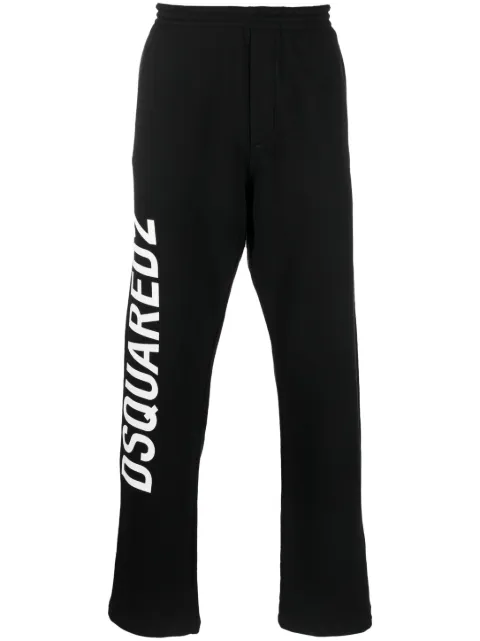 DSQUARED2 logo-print cotton track pants Black S74KB0737S25538