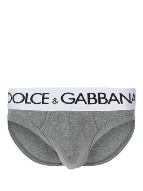 Dolce & Gabbana logo-waistband stretch briefs Grey M3D03JONN97S8291