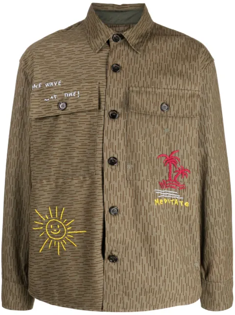 PRESIDENT'S motif-embroidered cotton shirt Brown P23PPU561CC940124