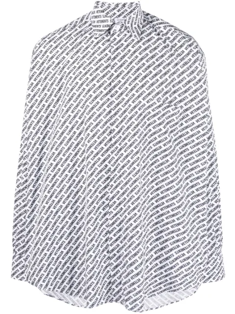 VETEMENTS logo-print cotton shirt White UE54SH200W