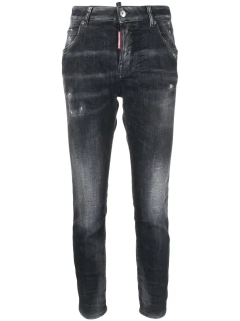 DSQUARED2 Cool Girl distressed slim-leg jeans Grey S75LB0825S30503