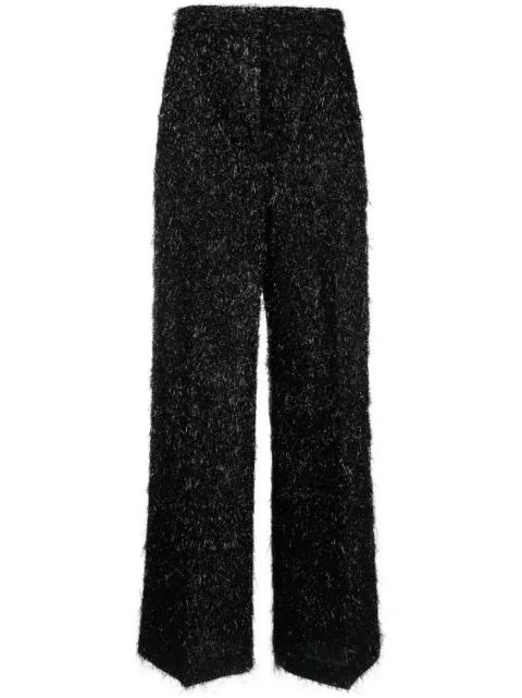 Fabiana Filippi fuzzy wide-leg trousers Black PAD213F2550000D570