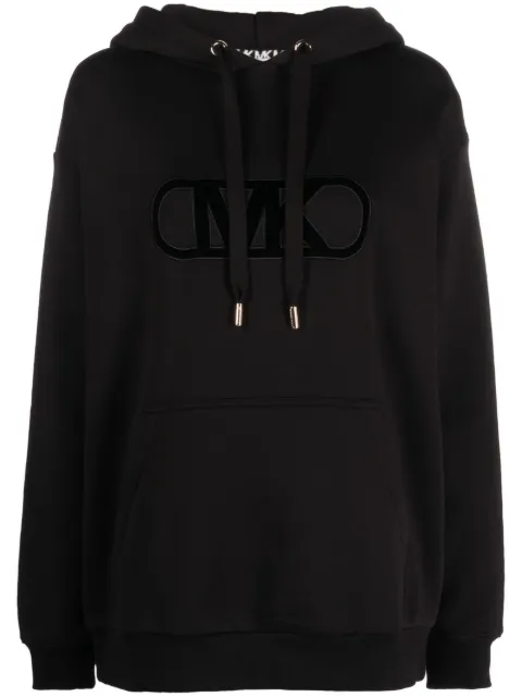 Michael Michael Kors logo-embossed drawstring hoodie Black MF351335QU
