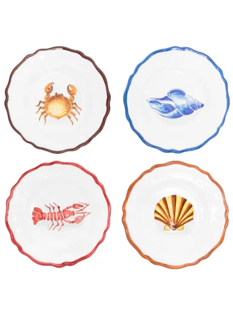 Les-Ottomans La Menagerie Dete salad plates (set of 4) White MEC05MEC06MEC07ME