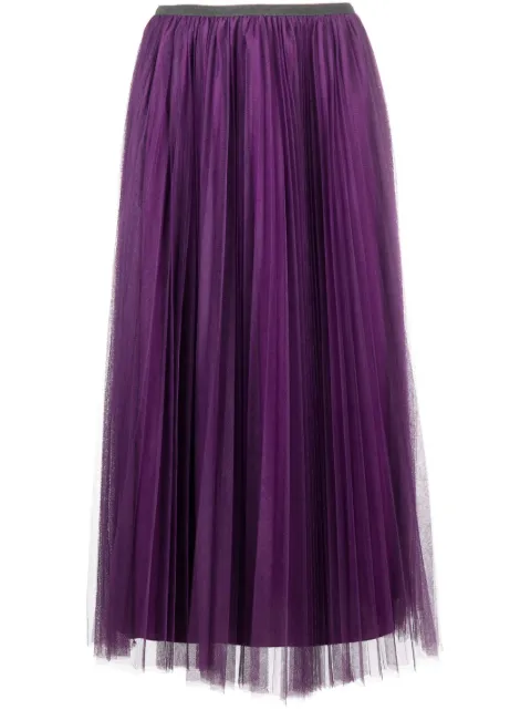 Fabiana Filippi pleated tulle midi skirt Purple GND213F2930000H717