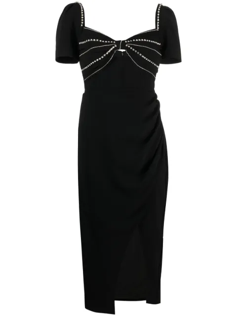 Self-Portrait crystal-embellished midi dress Black PF23007MB
