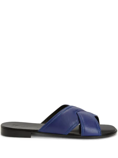 Giuseppe Zanotti Flavio slip-on leather sandals Blue IU10061K08