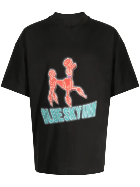 BLUE SKY INN logo-print cotton T-shirt Black BS2302TS019