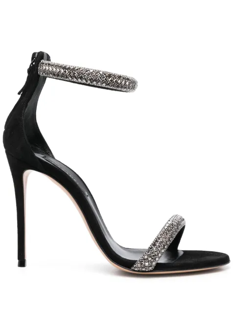 Casadei Scarlet Stratosphere 100mm crystal-embellished sandals Black 1L170W1001C2156