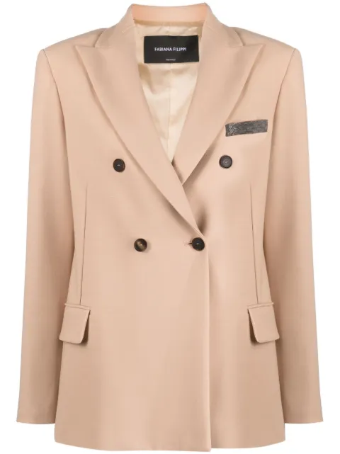 Fabiana Filippi double-breasted blazer Neutrals GCD213F1710000D562