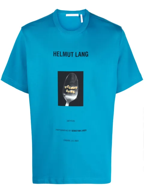 Helmut Lang photograph-print cotton T-shirt Blue N05HM515