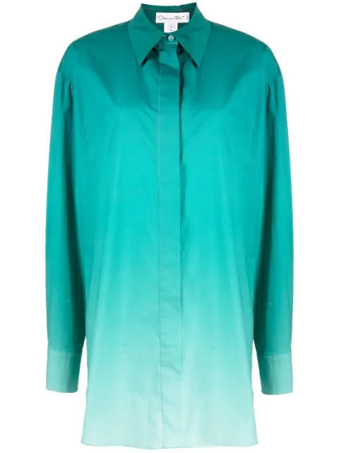 Oscar de la Renta ombré-effect shirt jacket Green 23PN738OCP