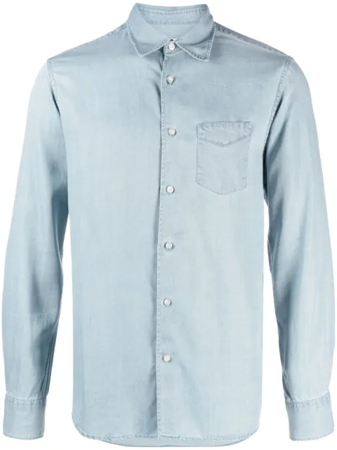 Officine Generale button-up lyocell shirt Blue W23MSHI019PRE