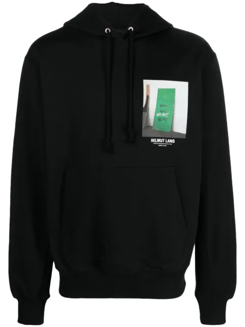 Helmut Lang photograph-print cotton hoodie Black N05HM523