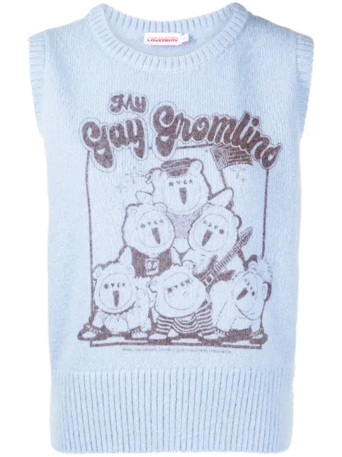 Charles Jeffrey Loverboy Cute Gromlin knitted vest Blue 31090701