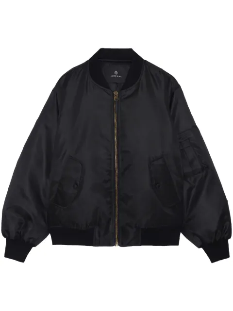 ANINE BING Leon zipped bomber jacket Black A017160000