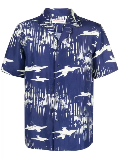 Orlebar Brown Hibbert graphic-print shirt Blue 278337