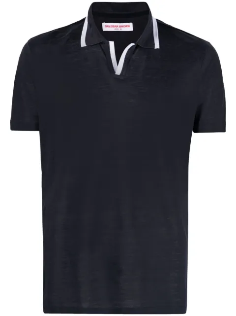 Orlebar Brown Felix linen piqué polo shirt Blue 278308