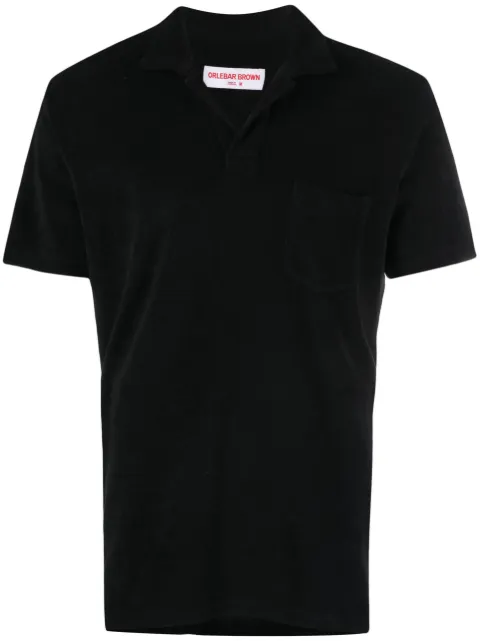 Orlebar Brown terry-cloth cotton polo shirt Black 250178