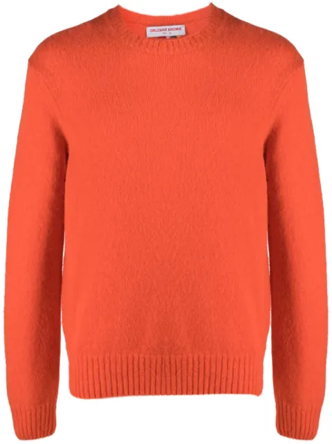 Orlebar Brown Lorca logo-patch knitted jumper Orange 278299